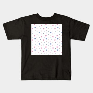 DITSY BLUE AND PINK MEADOW FLORALS Kids T-Shirt